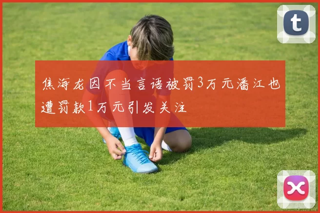 焦海龙因不当言语被罚3万元潘江也遭罚款1万元引发关注